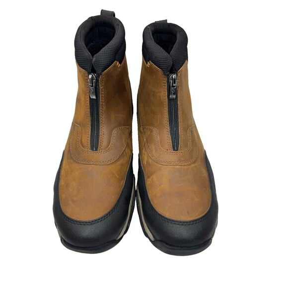 Mens 11.5 Clarks Grove Zip II Boots Brown Leather Waterproof Ankle Tan Black